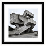 Brutalist Wall Art | Geometric Concrete Structure | Industrial Design Print