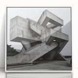 Brutalist Wall Art | Geometric Concrete Structure | Industrial Design Print