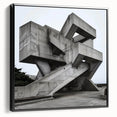 Brutalist Wall Art | Geometric Concrete Structure | Industrial Design Print