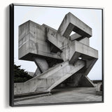 Brutalist Wall Art | Geometric Concrete Structure | Industrial Design Print