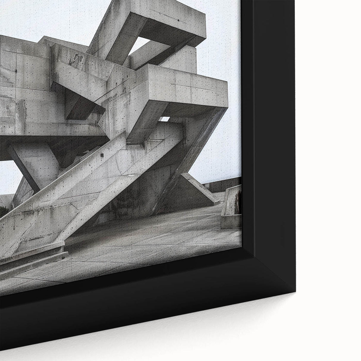 Brutalist Wall Art | Geometric Concrete Structure | Industrial Design Print