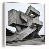 Brutalist Wall Art | Geometric Concrete Structure | Industrial Design Print