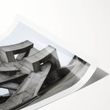 Brutalist Wall Art | Geometric Concrete Structure | Industrial Design Print