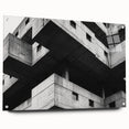 Geometric Brutalist Wall Art | Concrete Architecture in Monochrome