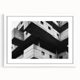 Geometric Brutalist Wall Art | Concrete Architecture in Monochrome