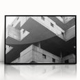 Geometric Brutalist Wall Art | Concrete Architecture in Monochrome