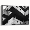 Geometric Brutalist Wall Art | Concrete Architecture in Monochrome