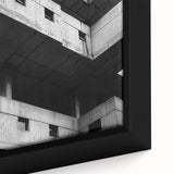 Geometric Brutalist Wall Art | Concrete Architecture in Monochrome