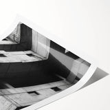 Geometric Brutalist Wall Art | Concrete Architecture in Monochrome
