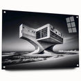 Futuristic Brutalist Wall Art | Surreal Coastal Concrete Architecture Design