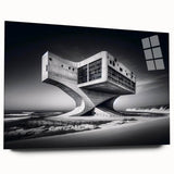 Futuristic Brutalist Wall Art | Surreal Coastal Concrete Architecture Design