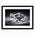 Futuristic Brutalist Wall Art | Surreal Coastal Concrete Architecture Design