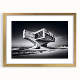 Futuristic Brutalist Wall Art | Surreal Coastal Concrete Architecture Design
