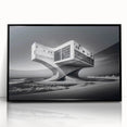 Futuristic Brutalist Wall Art | Surreal Coastal Concrete Architecture Design