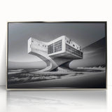 Futuristic Brutalist Wall Art | Surreal Coastal Concrete Architecture Design