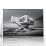 Futuristic Brutalist Wall Art | Surreal Coastal Concrete Architecture Design