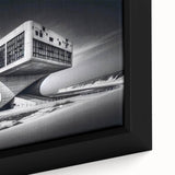 Futuristic Brutalist Wall Art | Surreal Coastal Concrete Architecture Design