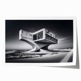 Futuristic Brutalist Wall Art | Surreal Coastal Concrete Architecture Design