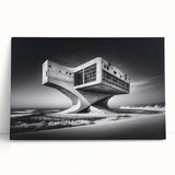 Futuristic Brutalist Wall Art | Surreal Coastal Concrete Architecture Design