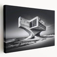 Futuristic Brutalist Wall Art | Surreal Coastal Concrete Architecture Design