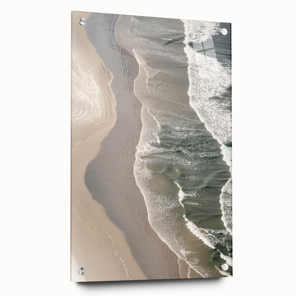 Serene Coastal Wall Art - Aerial Beach-Themed Ocean Print for Nautical Decor