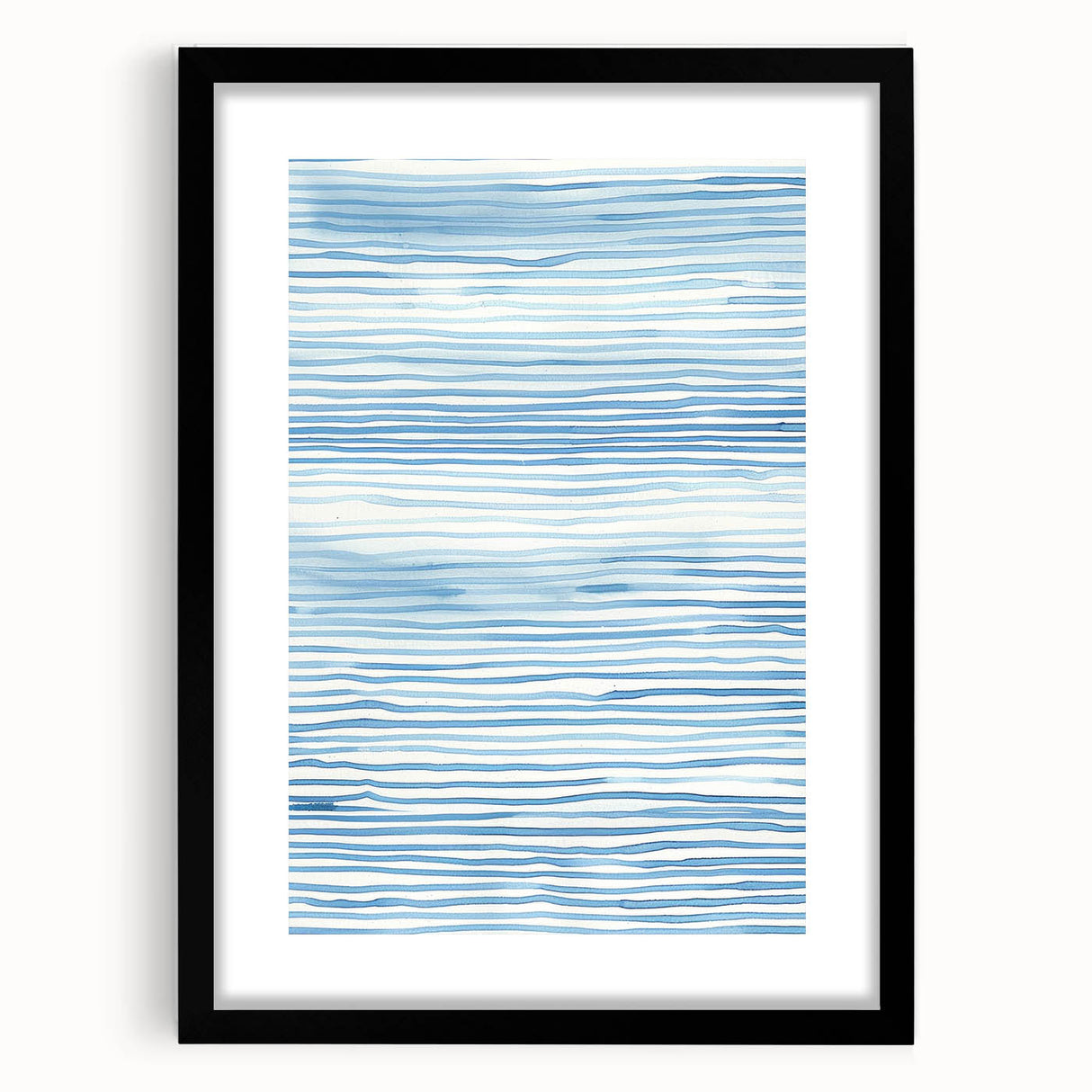 Abstract Coastal Wall Art - Nautical Ocean-Inspired Blue Line Print Decor