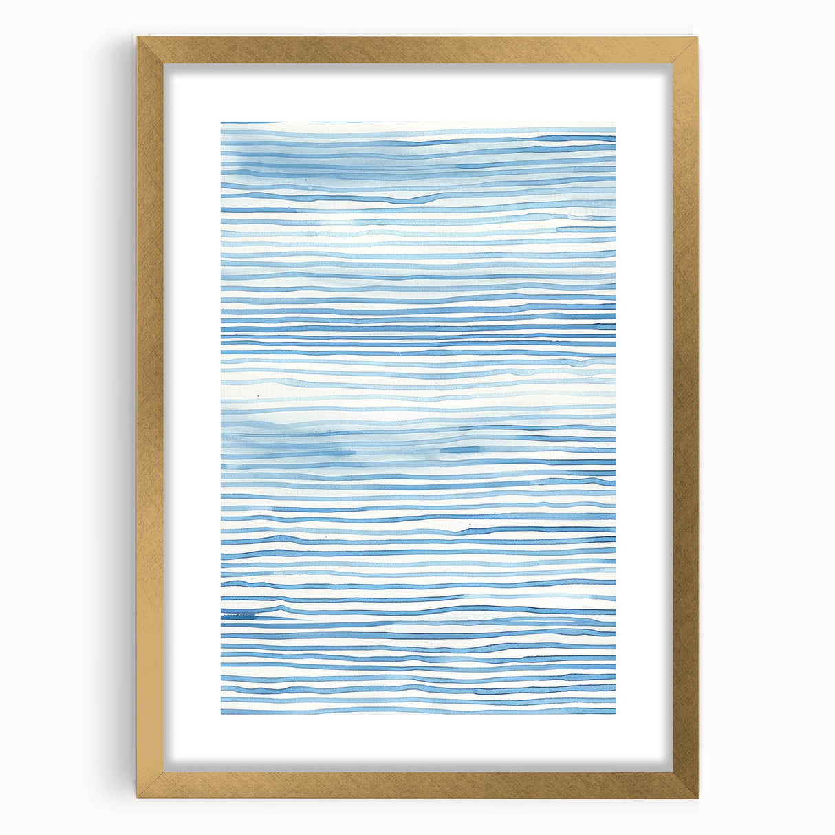 Abstract Coastal Wall Art - Nautical Ocean-Inspired Blue Line Print Decor