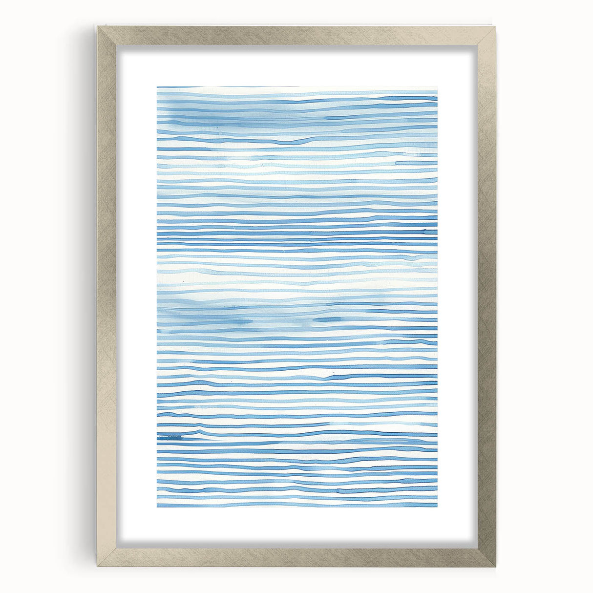 Abstract Coastal Wall Art - Nautical Ocean-Inspired Blue Line Print Decor