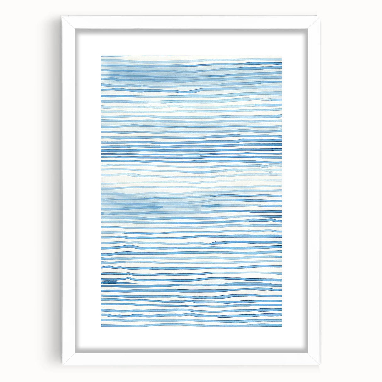 Abstract Coastal Wall Art - Nautical Ocean-Inspired Blue Line Print Decor