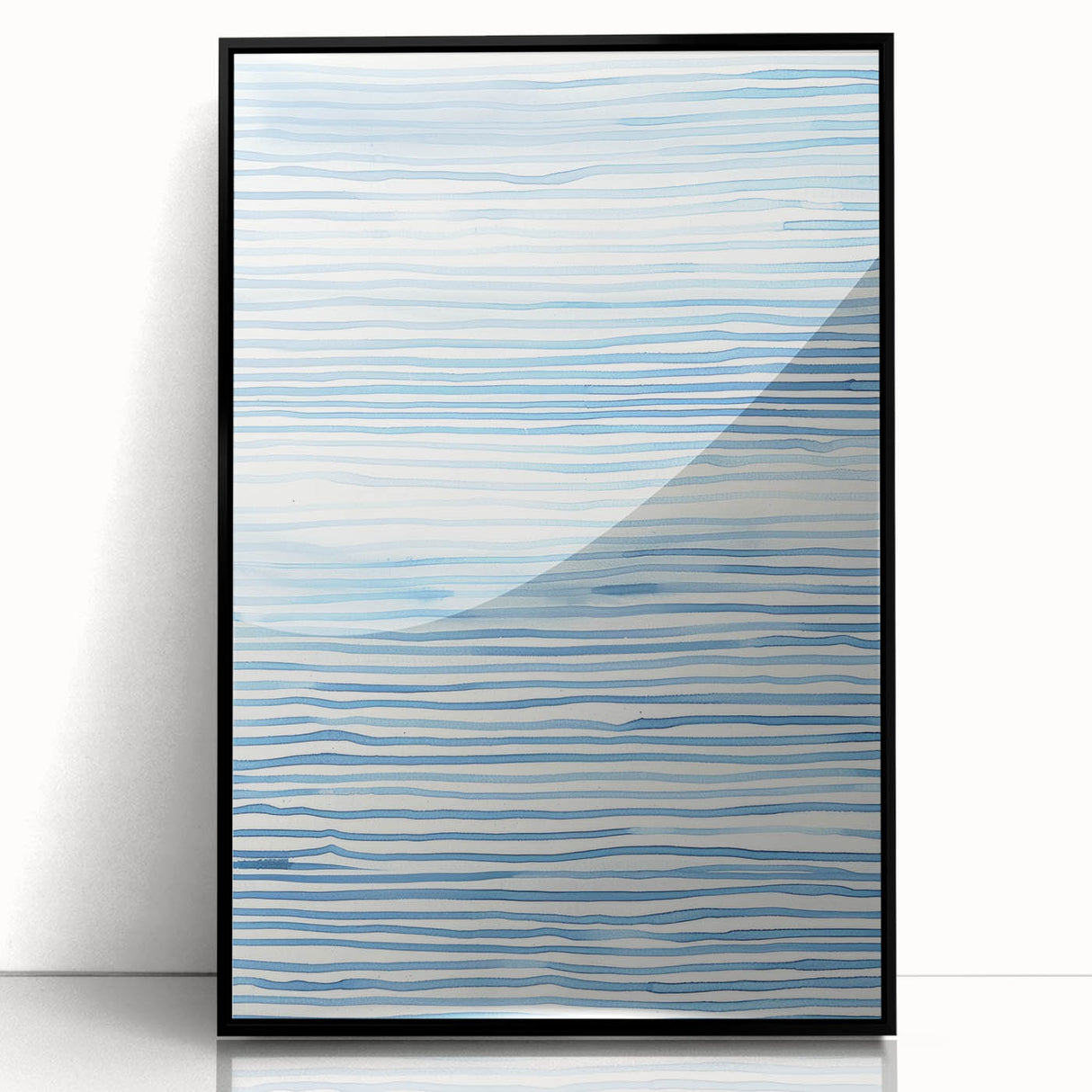 Abstract Coastal Wall Art - Nautical Ocean-Inspired Blue Line Print Decor