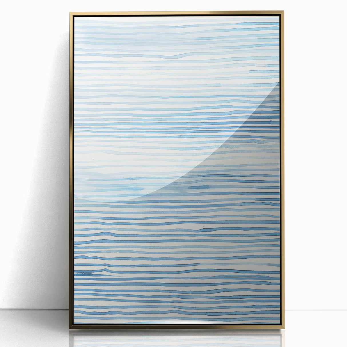 Abstract Coastal Wall Art - Nautical Ocean-Inspired Blue Line Print Decor
