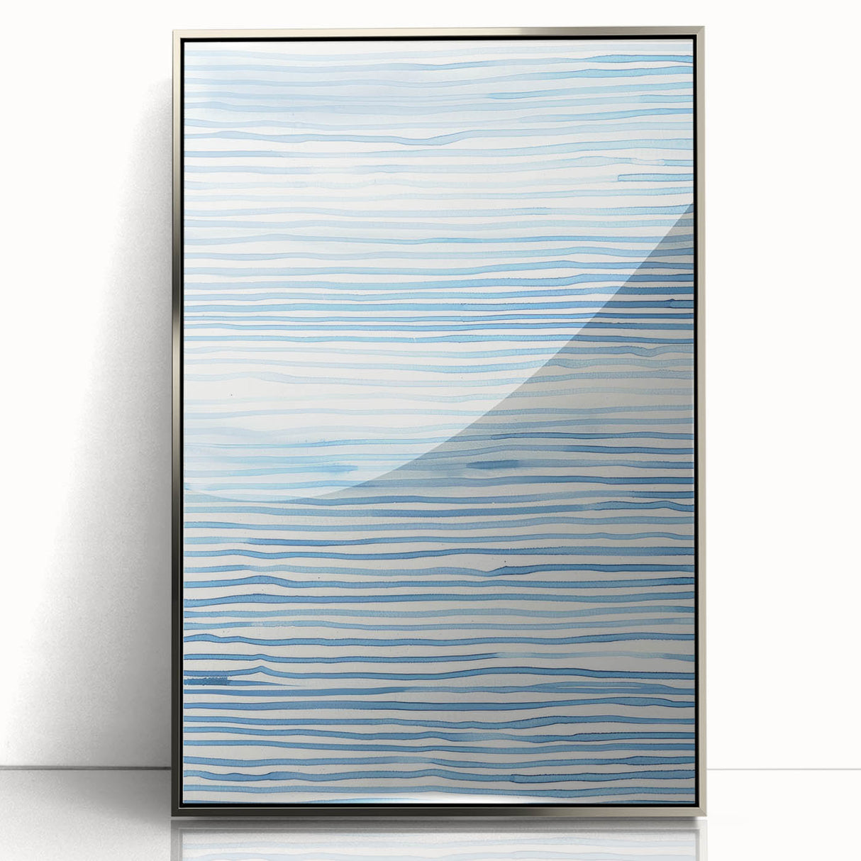 Abstract Coastal Wall Art - Nautical Ocean-Inspired Blue Line Print Decor