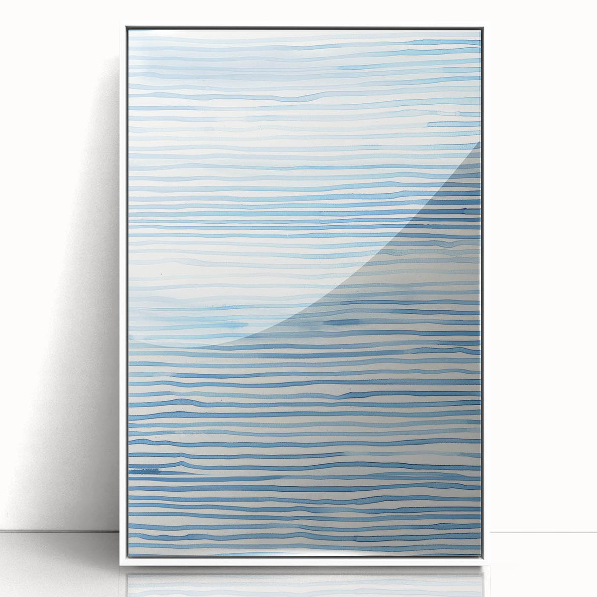 Abstract Coastal Wall Art - Nautical Ocean-Inspired Blue Line Print Decor