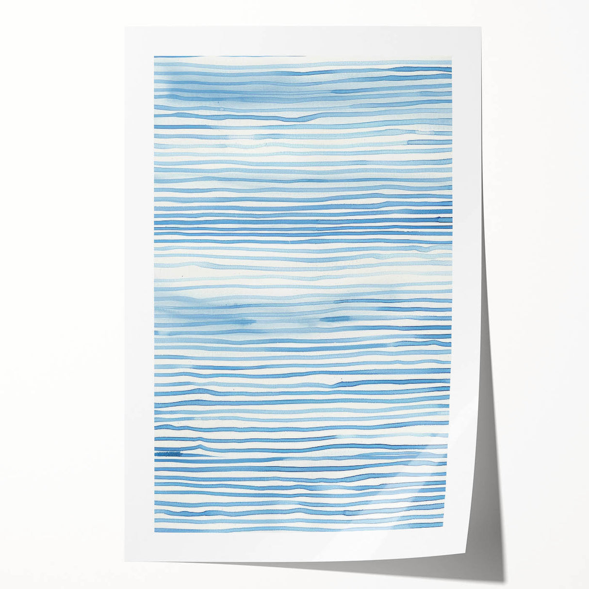 Abstract Coastal Wall Art - Nautical Ocean-Inspired Blue Line Print Decor