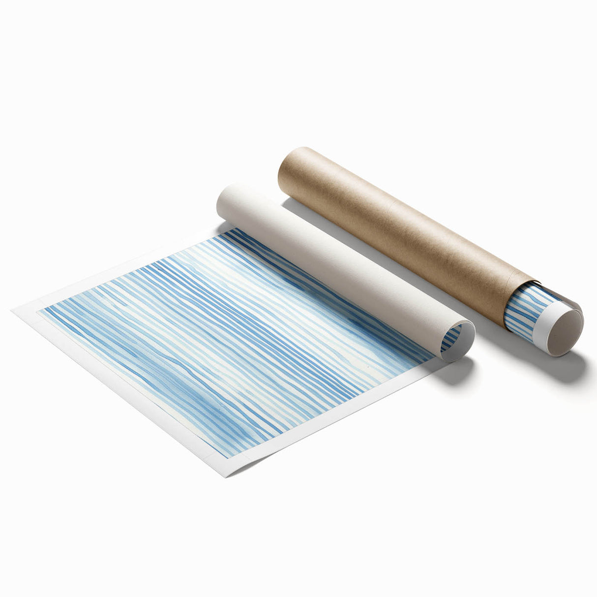 Abstract Coastal Wall Art - Nautical Ocean-Inspired Blue Line Print Decor