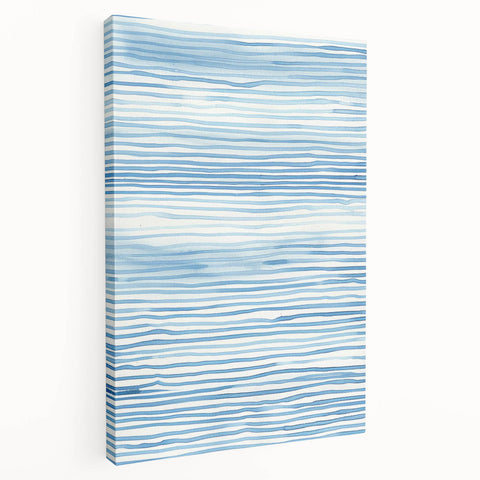 Abstract Coastal Wall Art - Nautical Ocean-Inspired Blue Line Print Decor