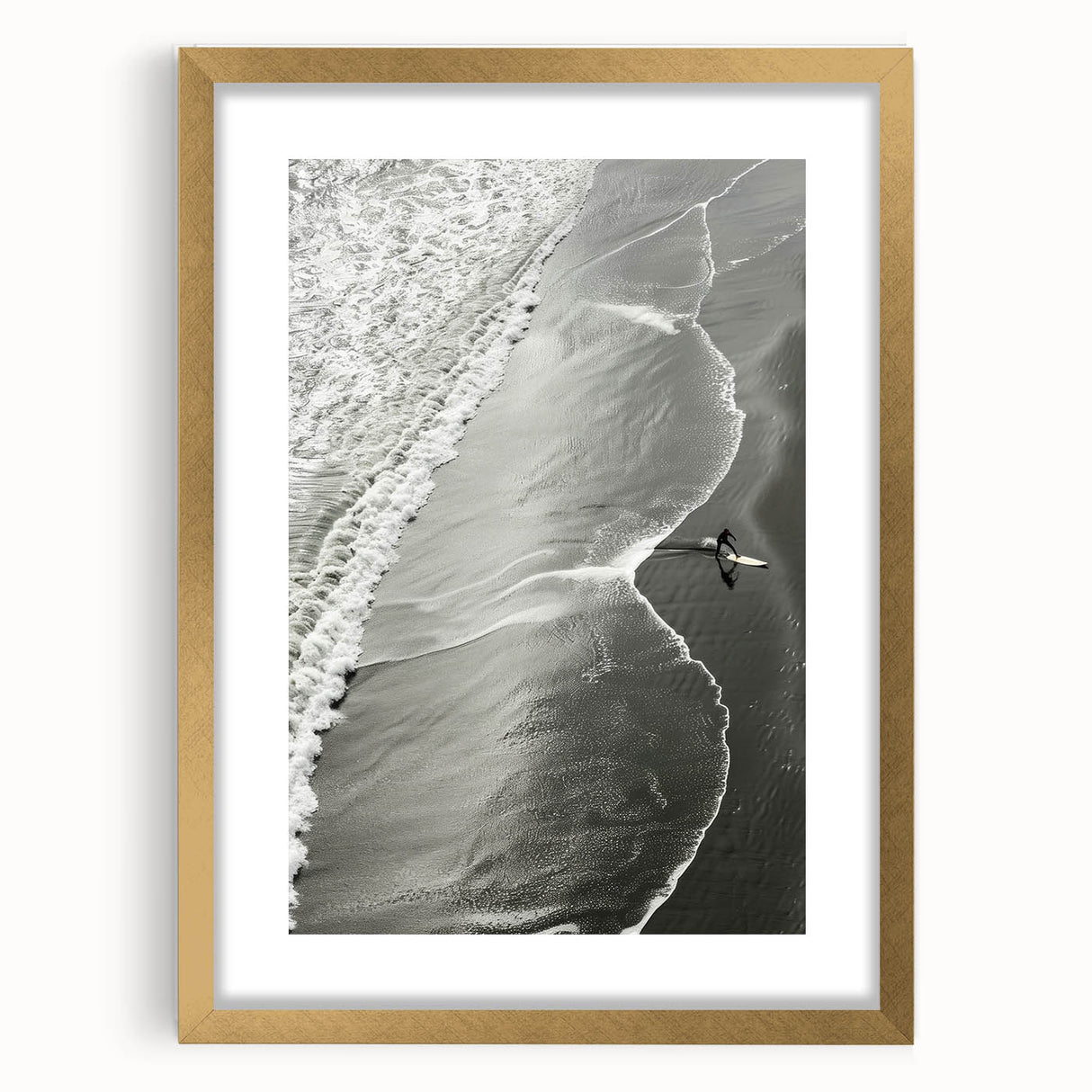 Surfer Coastal Wall Art - Nautical Beach-Themed Ocean Surfing Print Decor