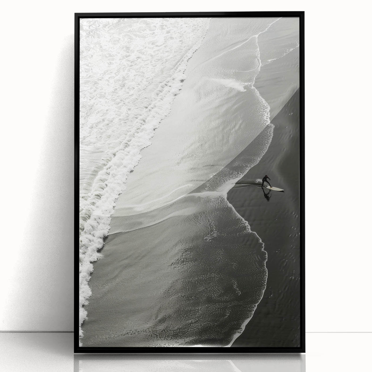 Surfer Coastal Wall Art - Nautical Beach-Themed Ocean Surfing Print Decor