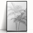 Monochrome Palm Trees Coastal Wall Art - Nautical Tropical Decor Print