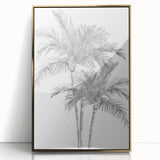 Monochrome Palm Trees Coastal Wall Art - Nautical Tropical Decor Print