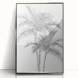 Monochrome Palm Trees Coastal Wall Art - Nautical Tropical Decor Print