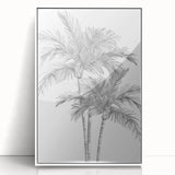 Monochrome Palm Trees Coastal Wall Art - Nautical Tropical Decor Print