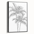 Monochrome Palm Trees Coastal Wall Art - Nautical Tropical Decor Print