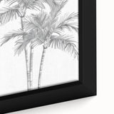 Monochrome Palm Trees Coastal Wall Art - Nautical Tropical Decor Print