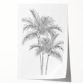Monochrome Palm Trees Coastal Wall Art - Nautical Tropical Decor Print