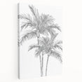 Monochrome Palm Trees Coastal Wall Art - Nautical Tropical Decor Print