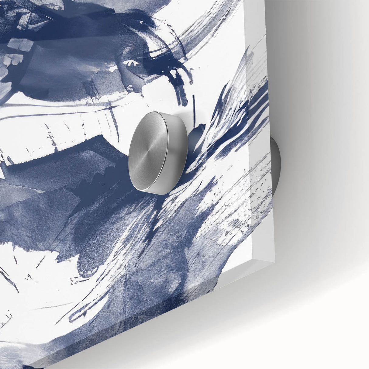 Abstract Navy Blue Coastal Wall Art - Ocean-Inspired Nautical Decor Print
