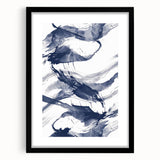 Abstract Navy Blue Coastal Wall Art - Ocean-Inspired Nautical Decor Print