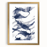 Abstract Navy Blue Coastal Wall Art - Ocean-Inspired Nautical Decor Print