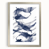 Abstract Navy Blue Coastal Wall Art - Ocean-Inspired Nautical Decor Print